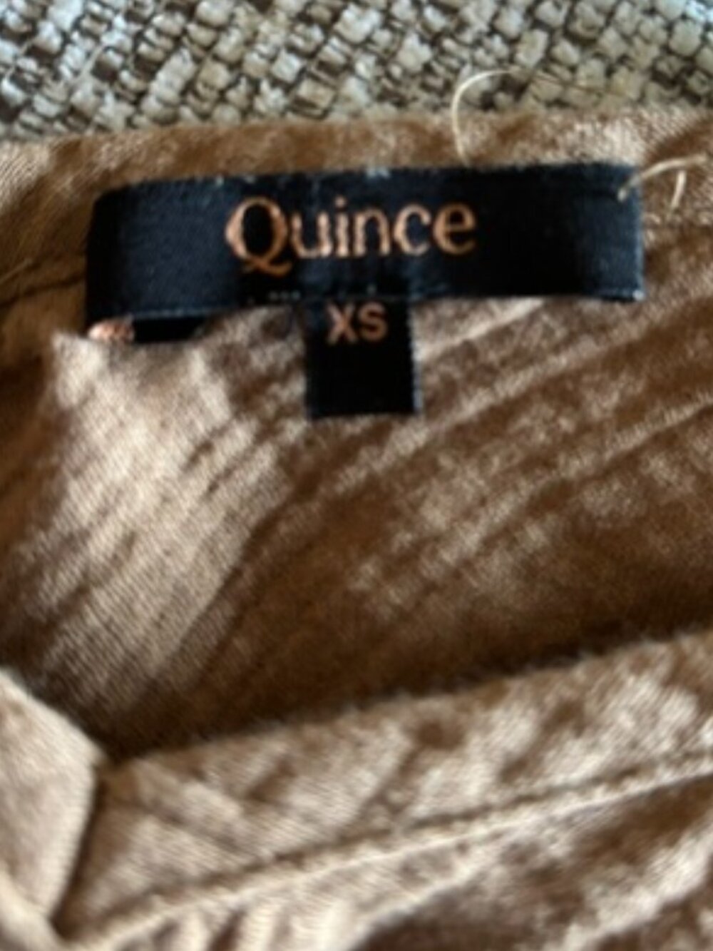 Quince Tan Organic Cotton Gauze Tiered Maxi Dress EUC XS - Picture 4 of 6